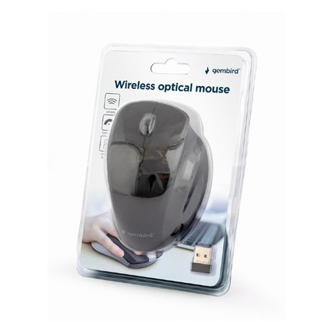 Gembird | Wireless Optical mouse | MUSW-6B-02 | Optical mouse | USB | Black - 3